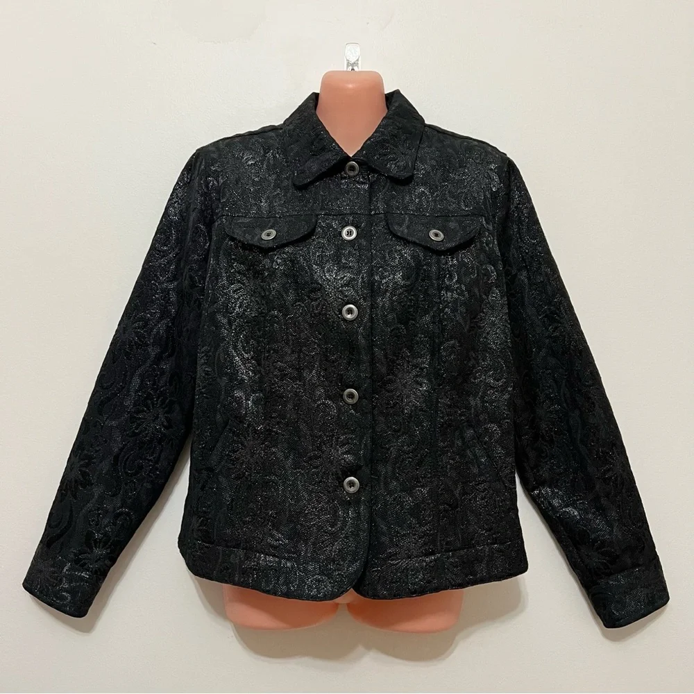 Ruby Rd. Black Textured Jacket Chic Whimsygoth - Picture 1 of 11